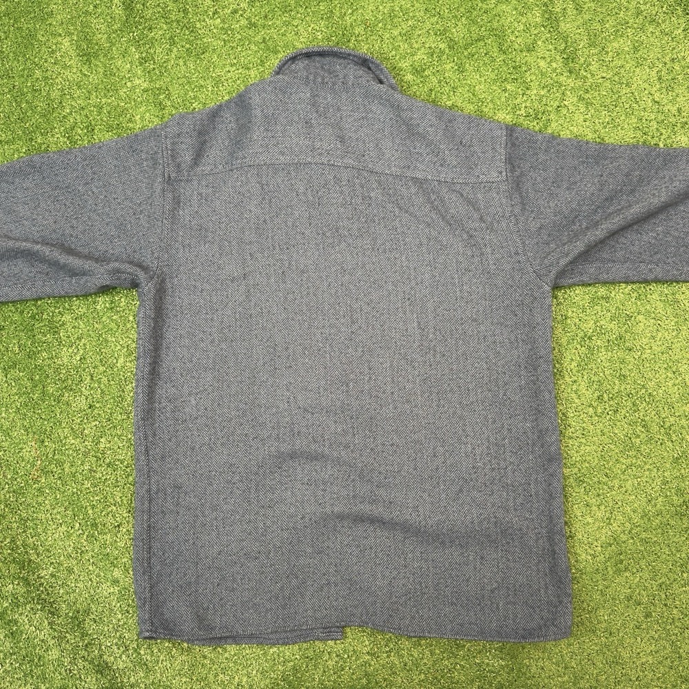 Vintage John Blair Knit Shirt Men's Sz Medium Button Up Long Sleeve Blue - Picture 7 of 7